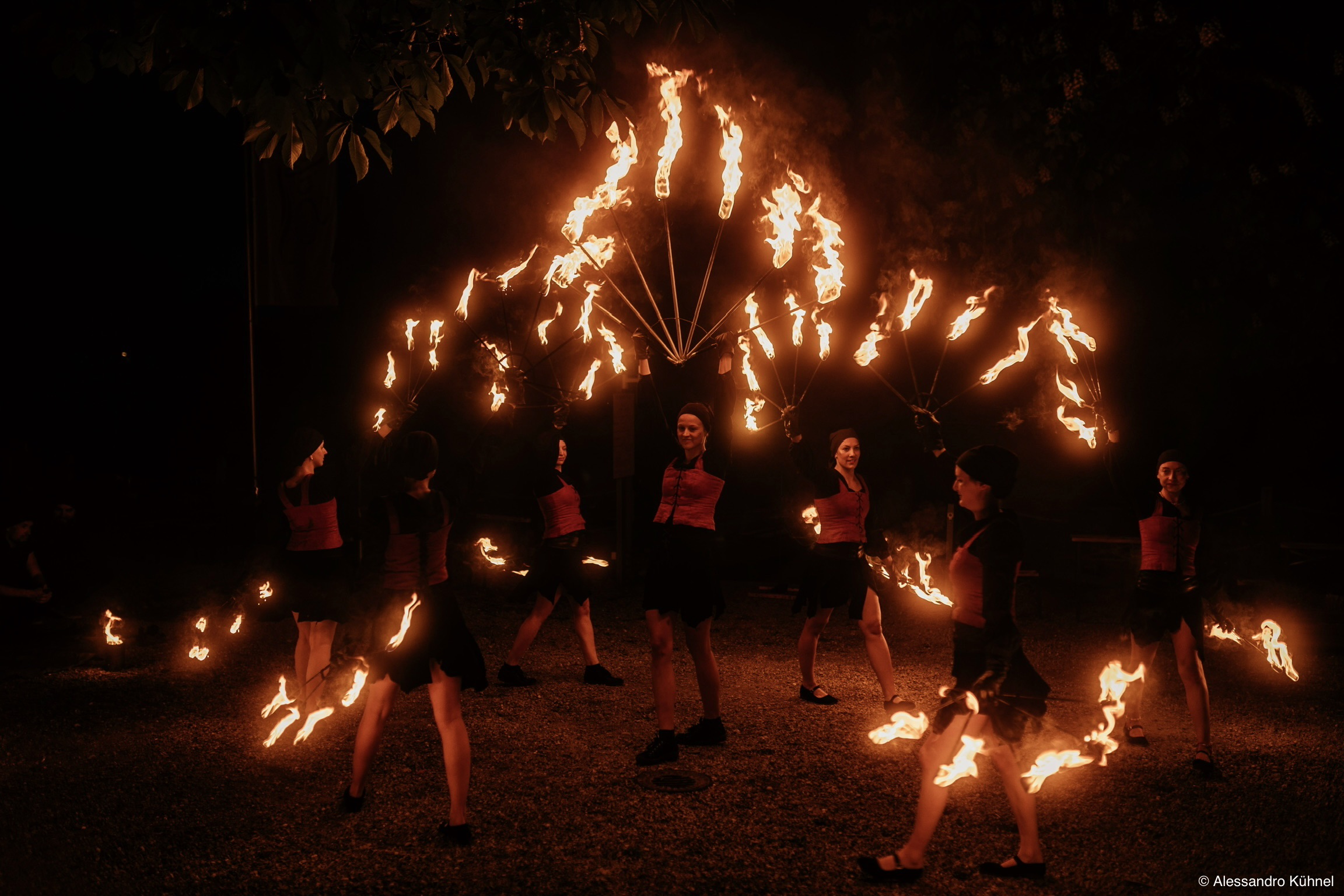 Feuershow Mountains Auftritt